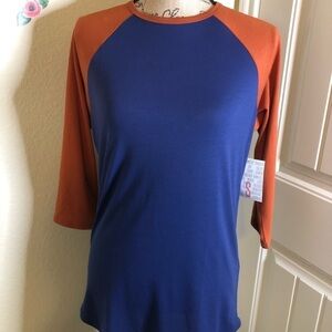 LuLaRoe Navy Blue & Rust Orange Randy Size S